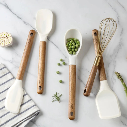 5-Piece Wooden Cooking Set with Heads, Stylish & Durable Kitchen Tools